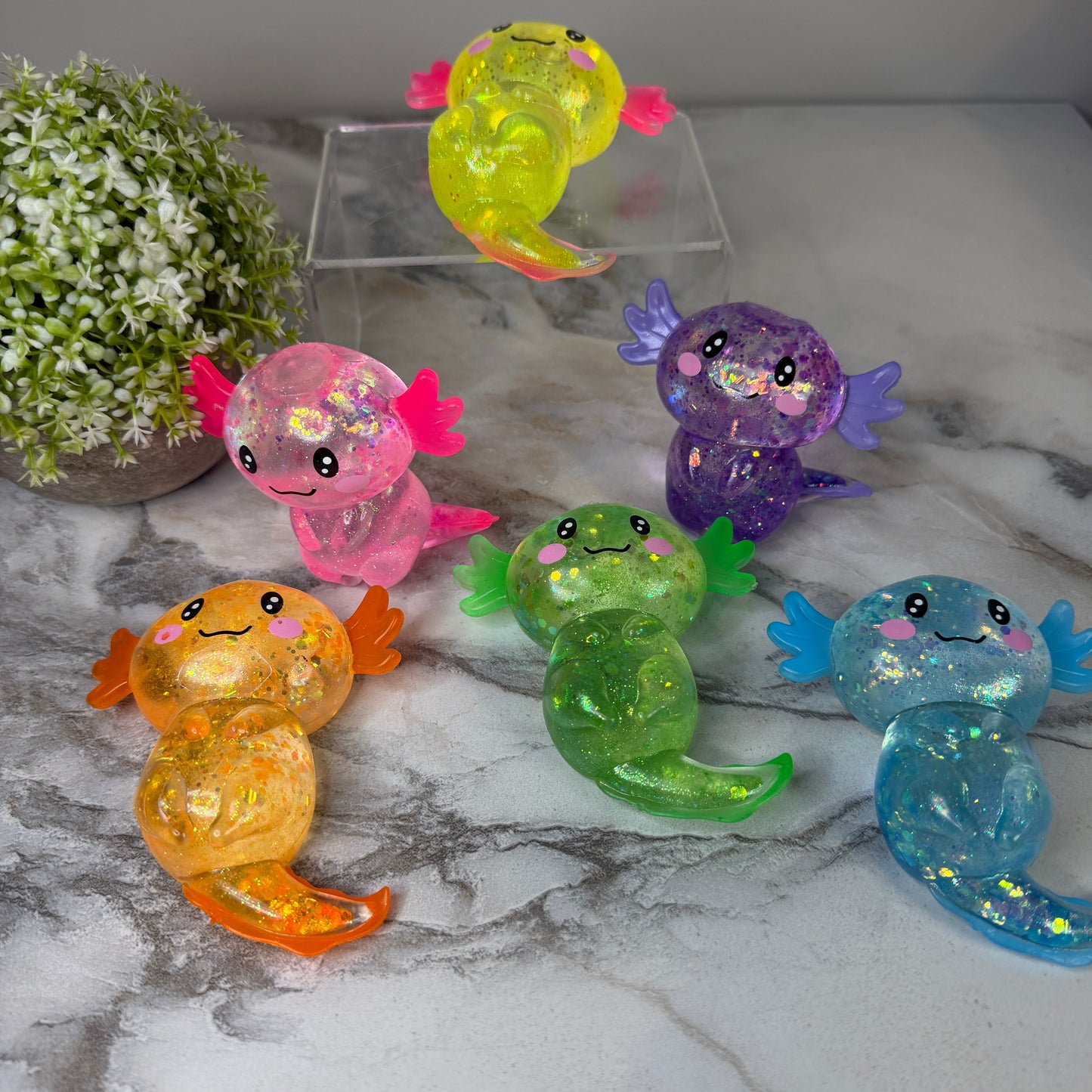 Squishy Toy - Axolotl Glitter