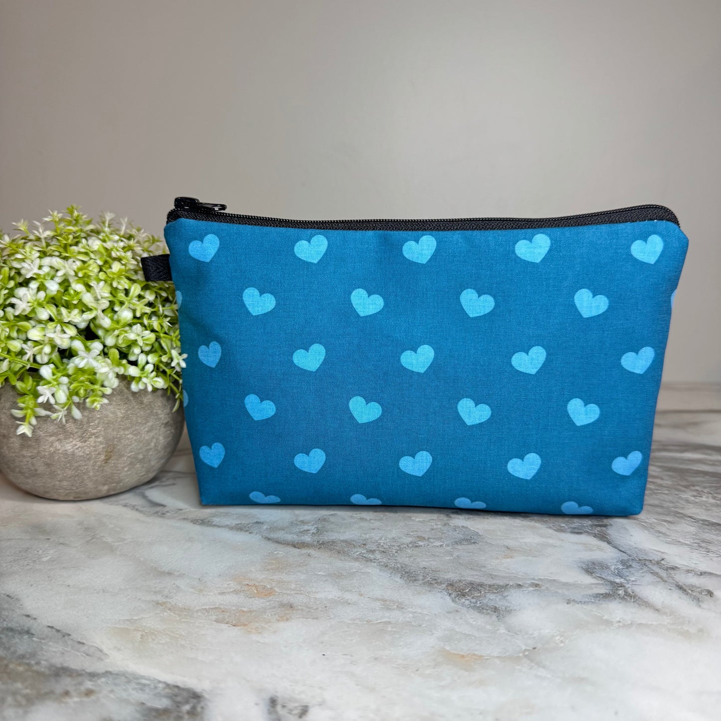 Pouch - Heart, Dark Blue