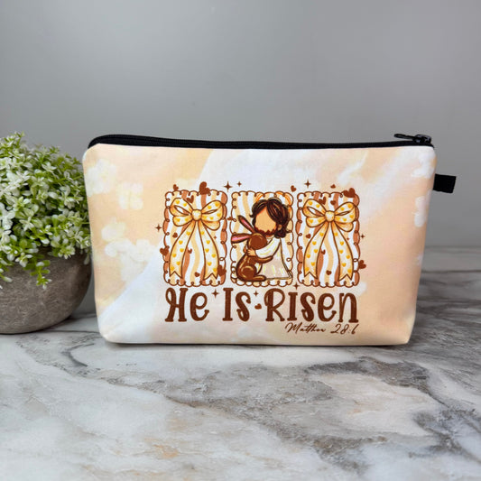 Pouch - Religious, He Is Risen Beige