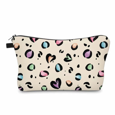 Pouch - Animal Print Multi Color Hearts