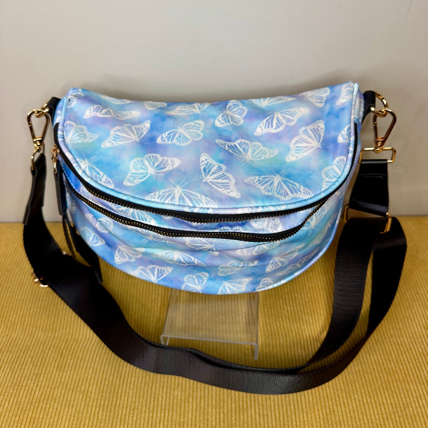 The Roni Nylon Crossbody - Butterfly Blue Purple