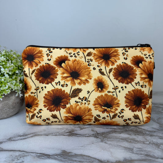 Pouch - Floral Animal Print Brown Sand
