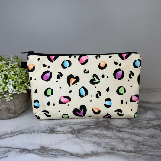 Pouch - Animal Print Multi Color Hearts