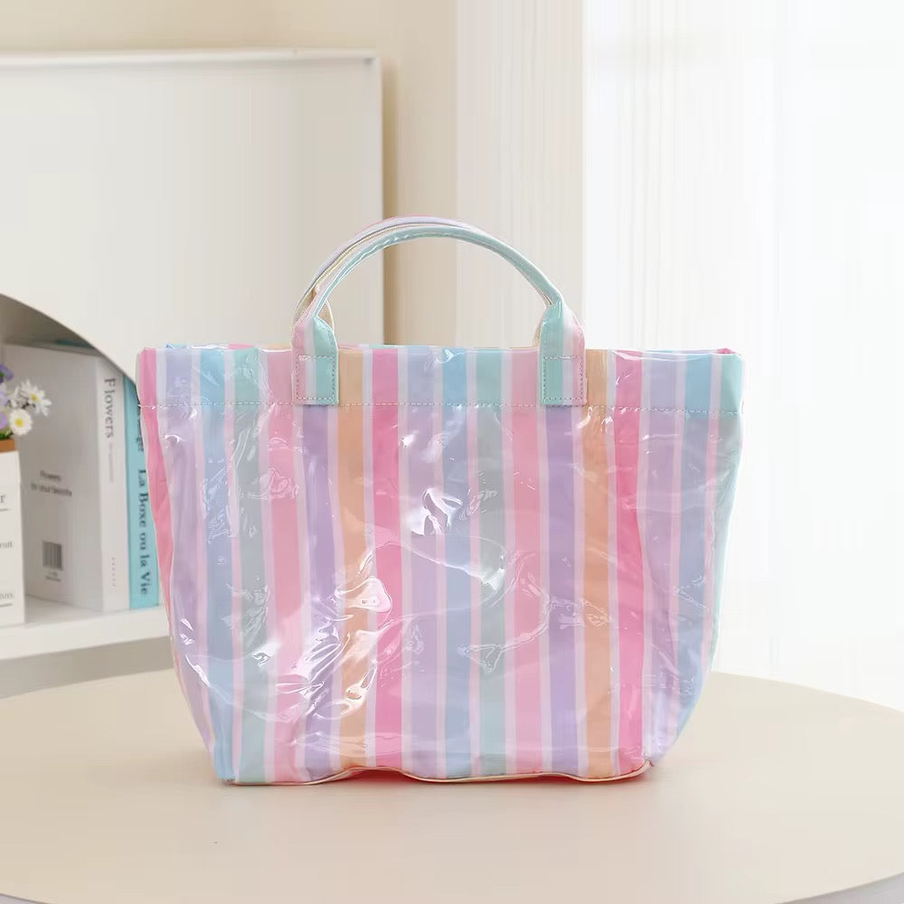 April Vinyl Tote Bag - Stripes