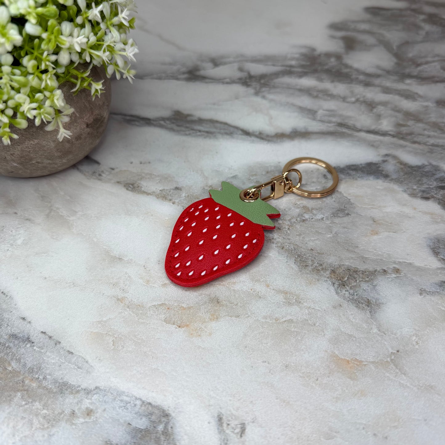 Keychain - Faux Leather Fruit