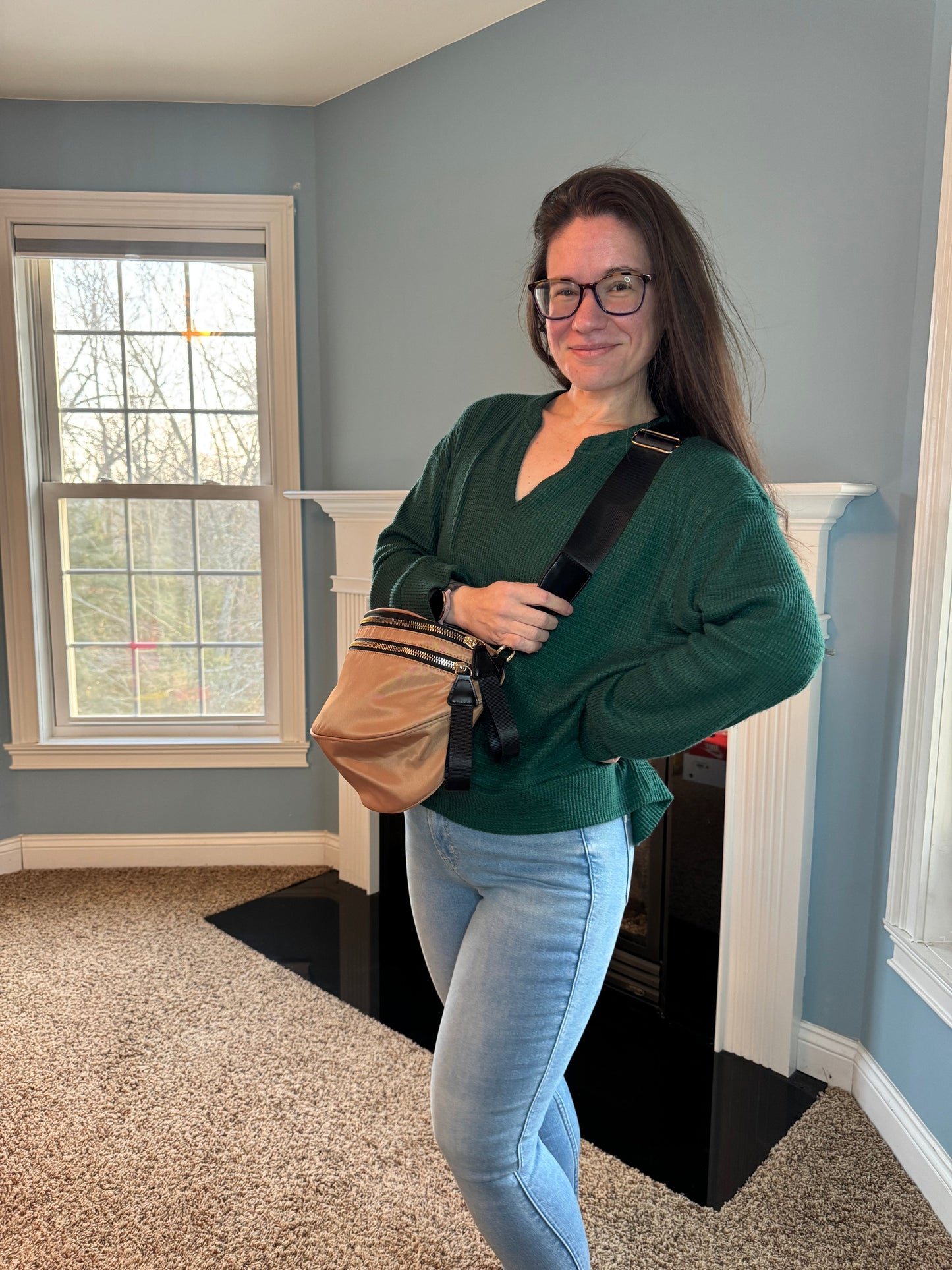 The Roni Nylon Crossbody - Bronze + Black