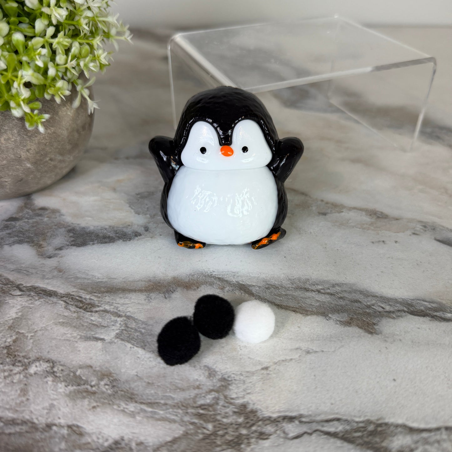 Squishy Toy - Penguin + Pom Pom