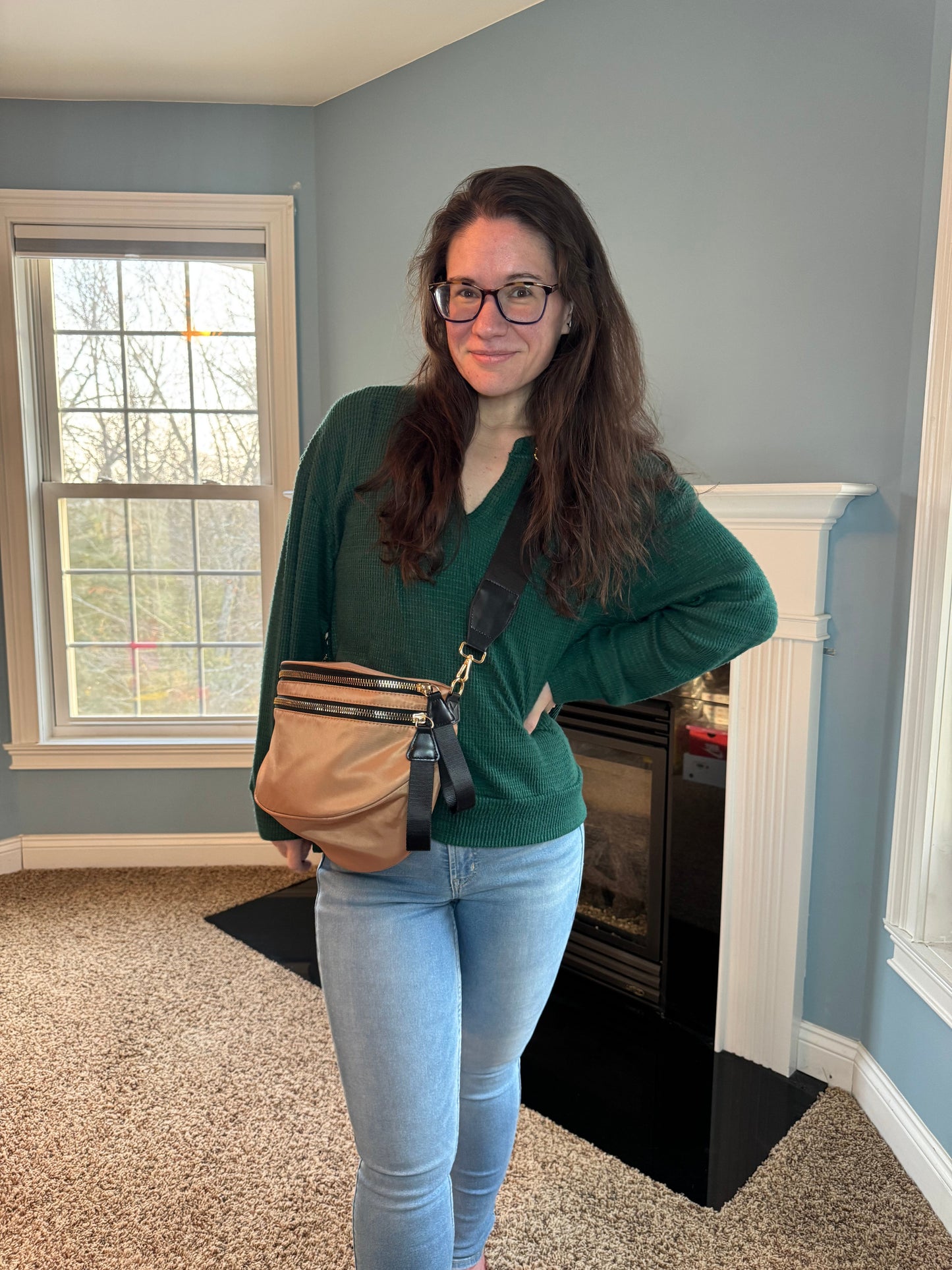 The Roni Nylon Crossbody - Bronze + Black