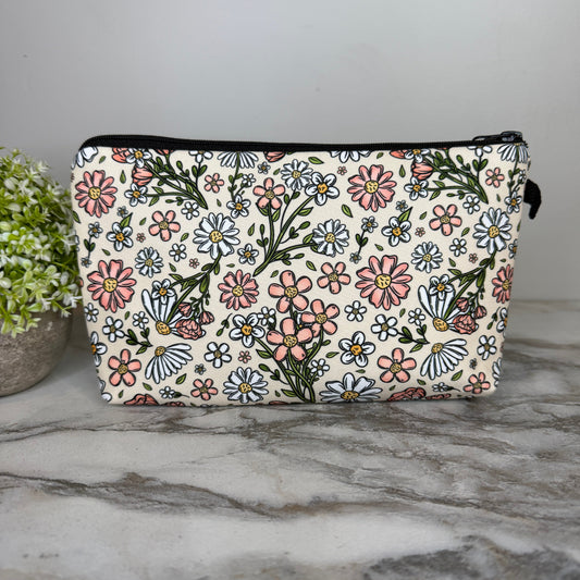 Pouch - Floral Daisy Pink
