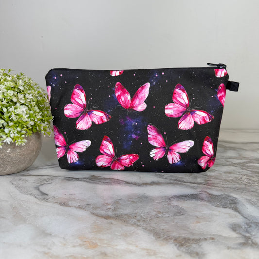 Pouch - Butterfly Pink Black