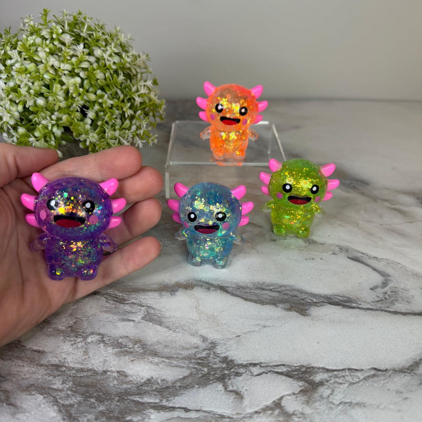 Squishy Toy - Baby Axolotl Glitter