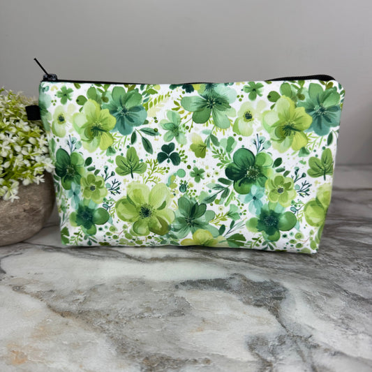 Pouch - Floral, Dark & Light Green