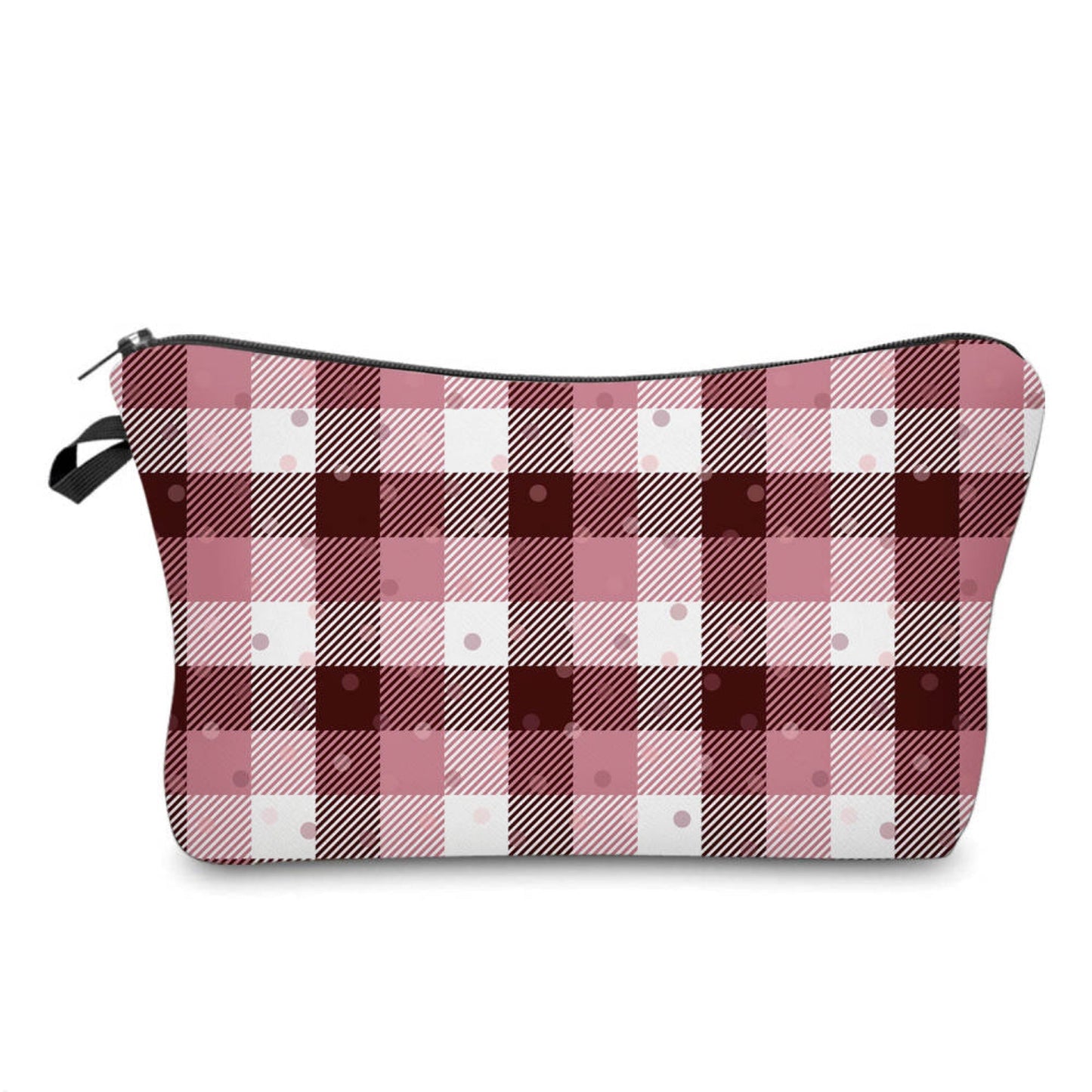 Pouch - Plaid Polkadots Pink