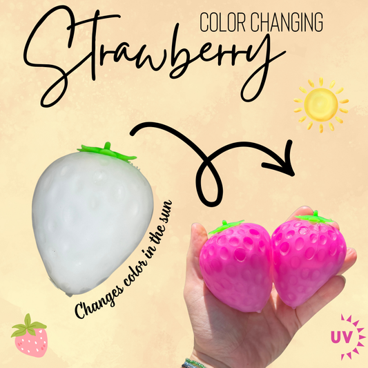 Squishy Toy - Sunlight Color Changing Strawberry, Larger