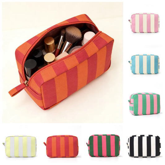 Canvas Stripe Travel Pouch