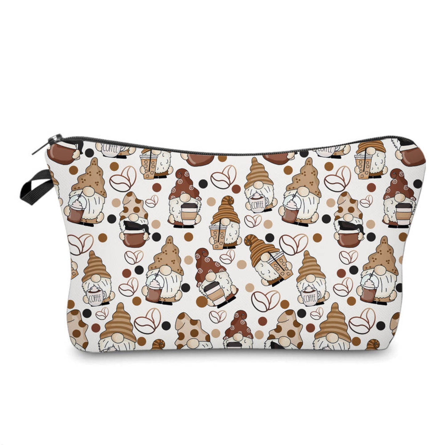 Pouch - Coffee, Gnome All Over Design